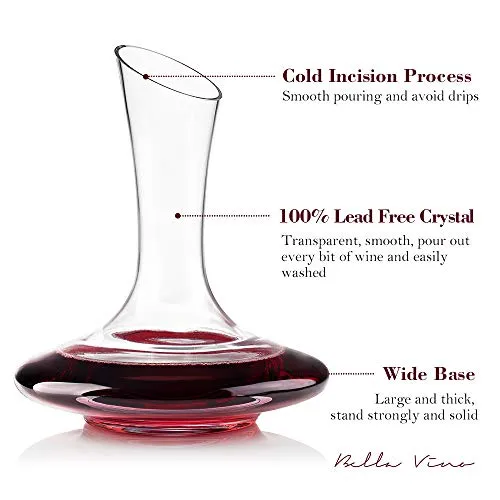 100% Lead-Free Hand Blown Crystal Glass Wine Decanters