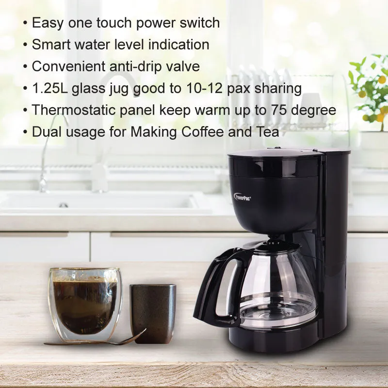 1.25L Coffee Maker with Drip Style Coffee Machine (PPCM302)