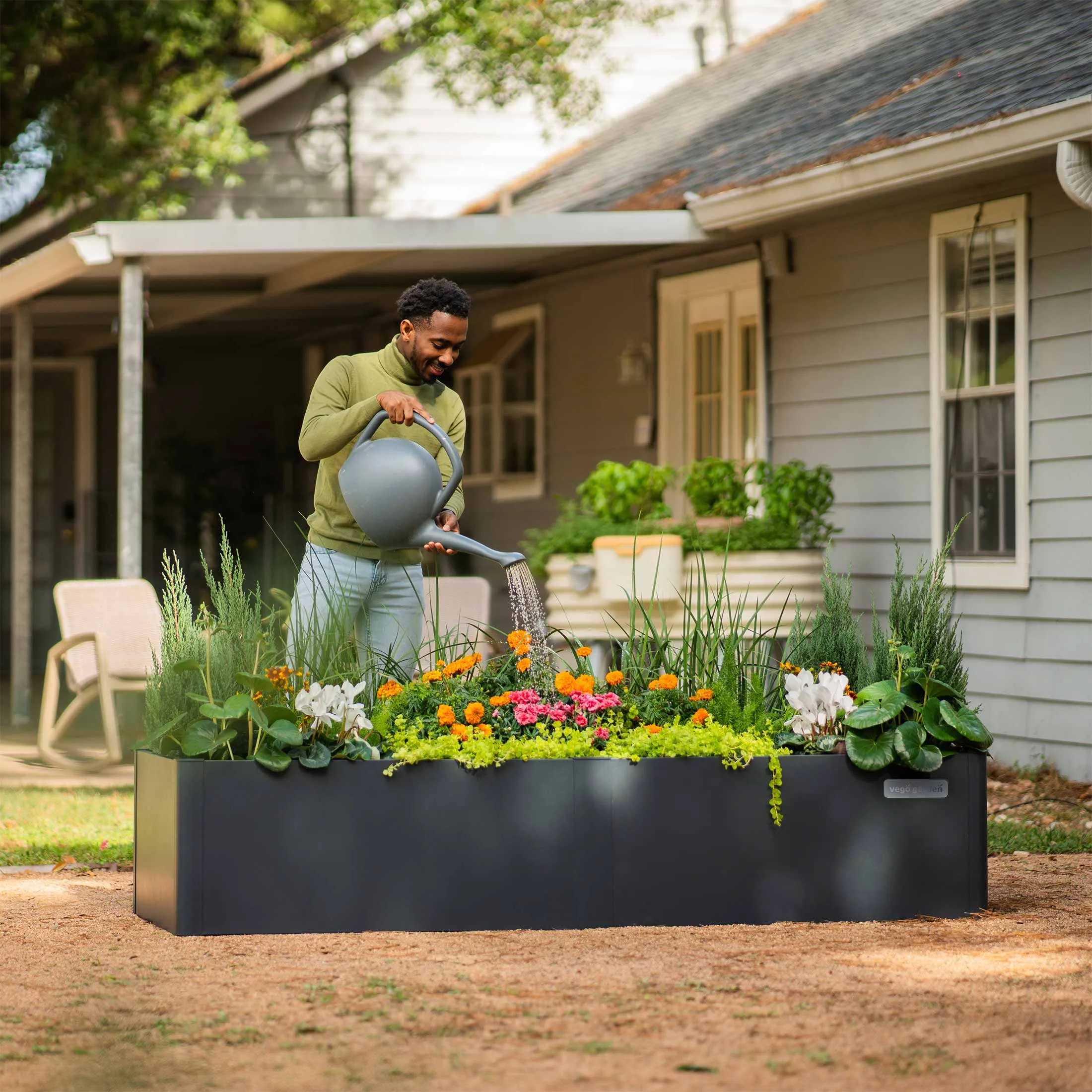 17" Tall Modern 42" x 83" Metal Raised Garden Bed