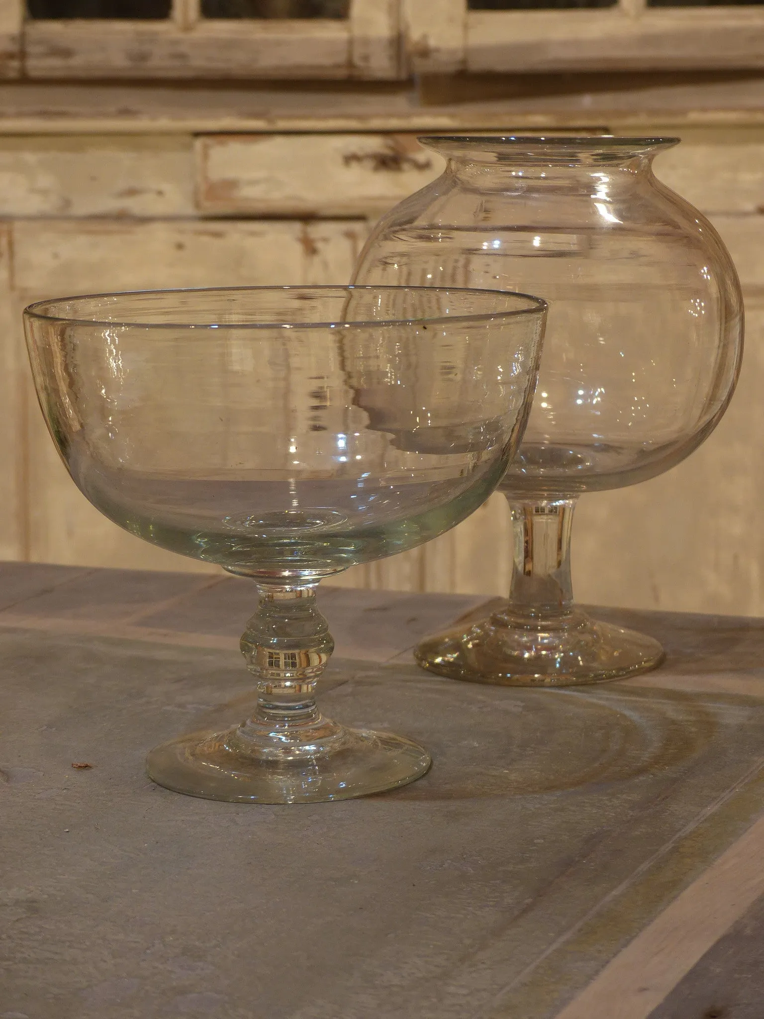 19th century French apothecary glass cup