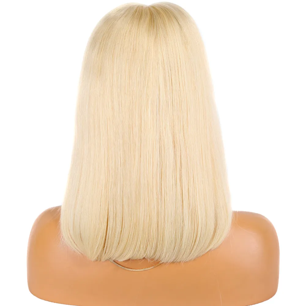 4" LACE FRONT WIG: Blonde Short Bob Wig 12" Virgin Human hair