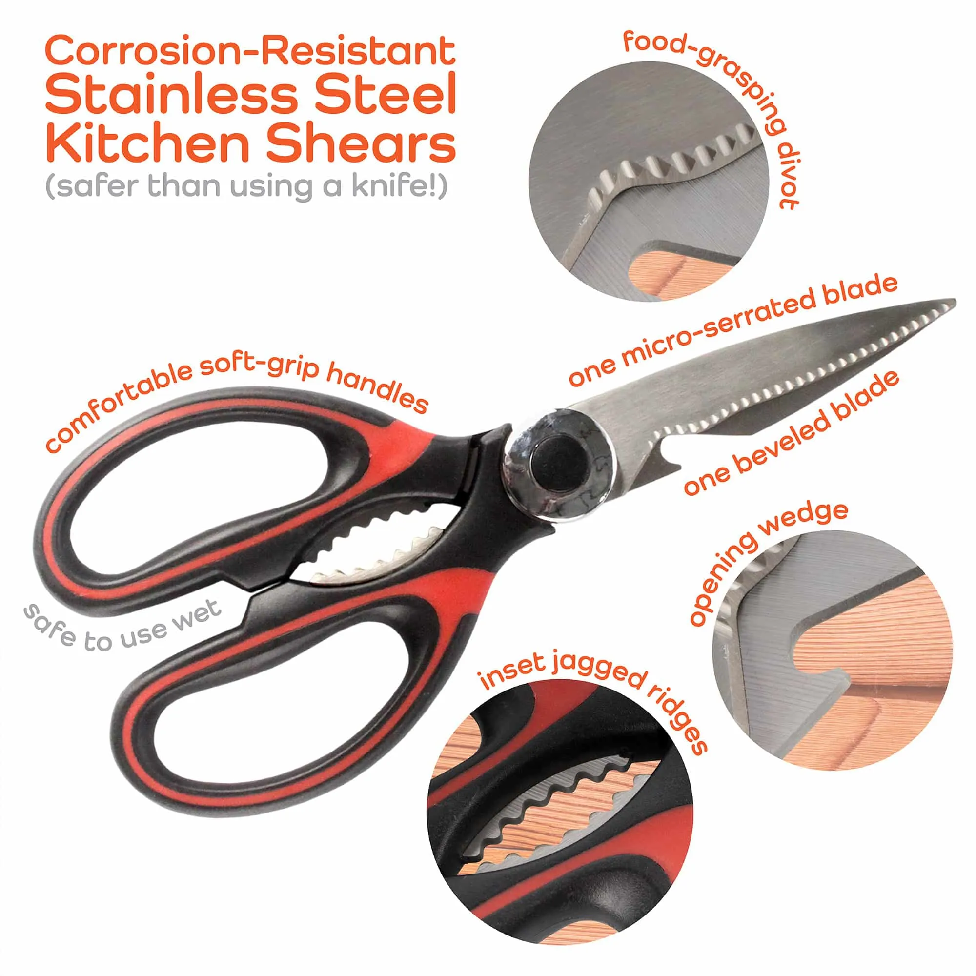 5-in-1 Kitchen Shears Set with Food Peeler