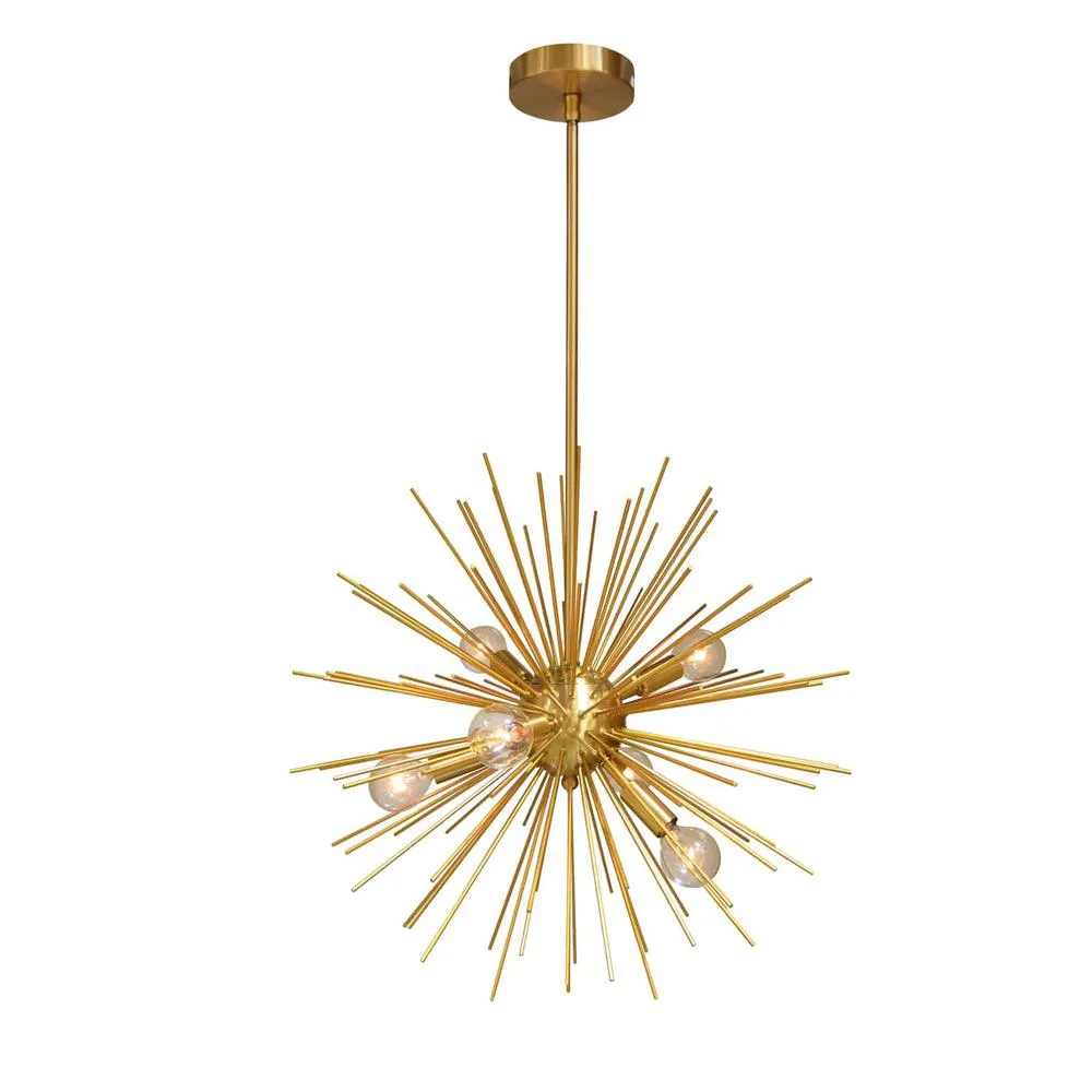 6 Light Gold & Vintage Bronze Finish Pendant Chandelier