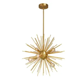 6 Light Gold & Vintage Bronze Finish Pendant Chandelier