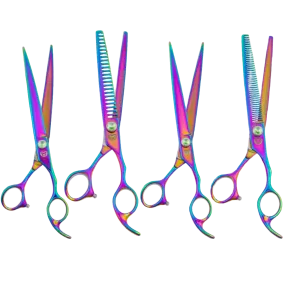 8" 4-Piece Rainbow Shears Set by PetStore.Direct