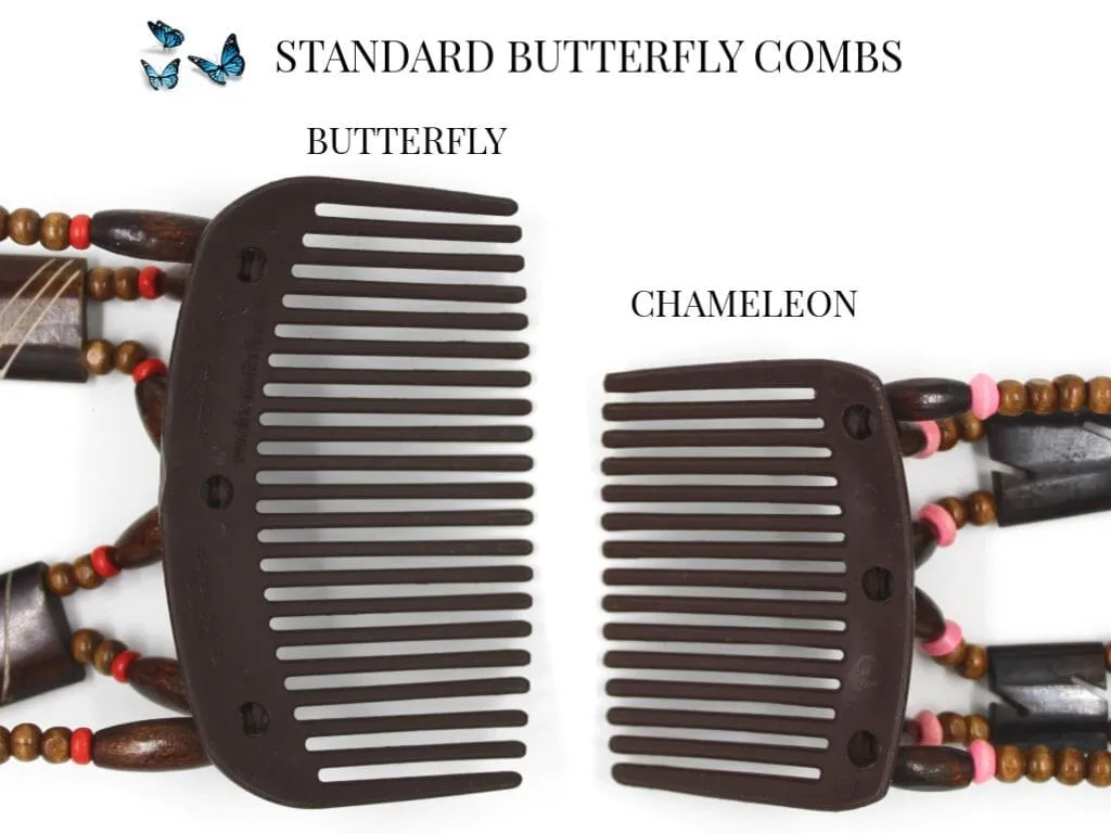 African Butterfly Hair Comb - Dalena Blonde Pearl 19