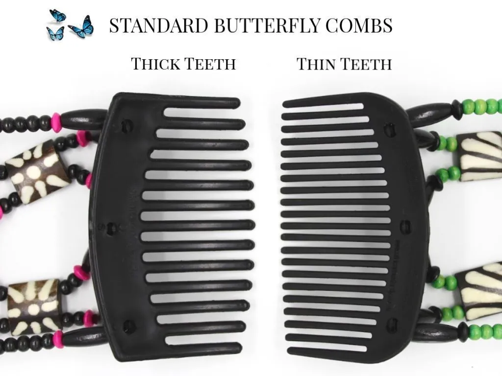 African Butterfly Hair Comb - Gemstone Brown 49