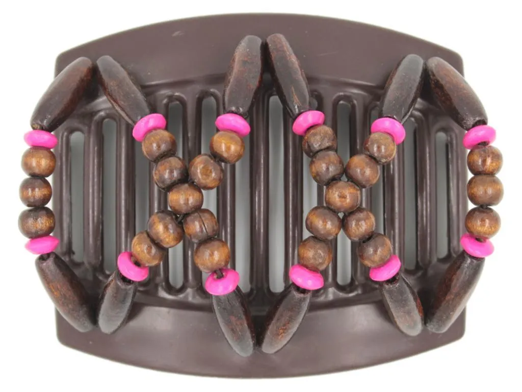 African Butterfly Thick Hair Comb - Beada Brown 184