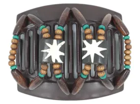 African Butterfly Thick Hair Comb - Stones & Bones Brown 105