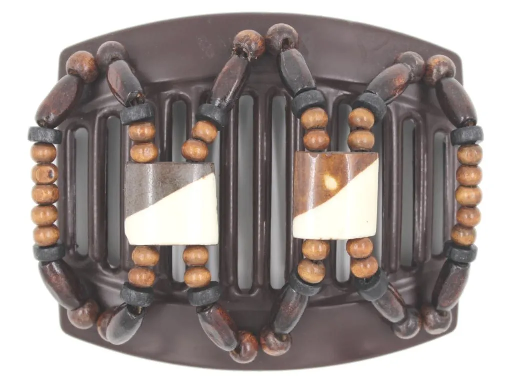 African Butterfly Thick Hair Comb - Stones & Bones Brown 83