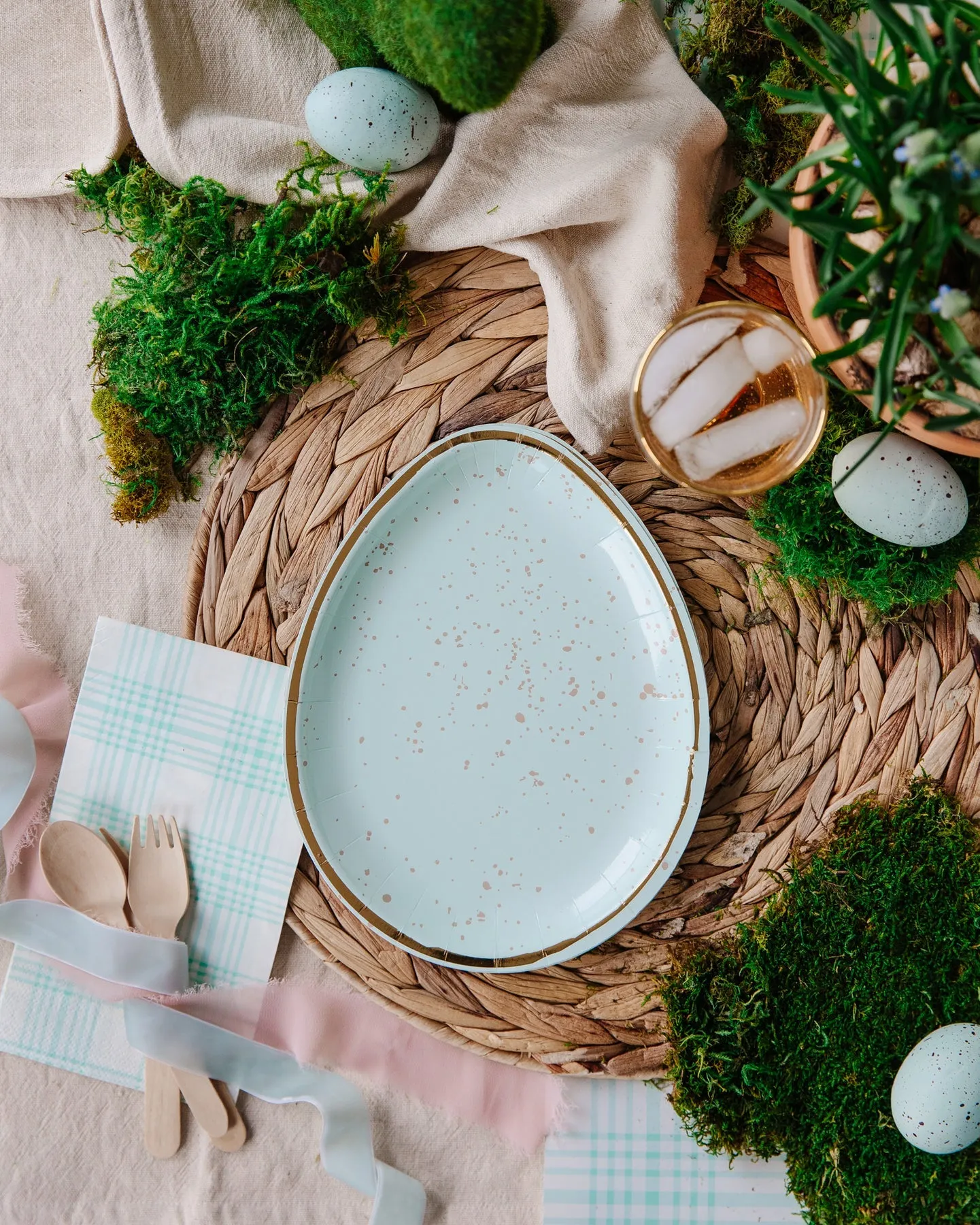 Baby Blue Plaid Napkins