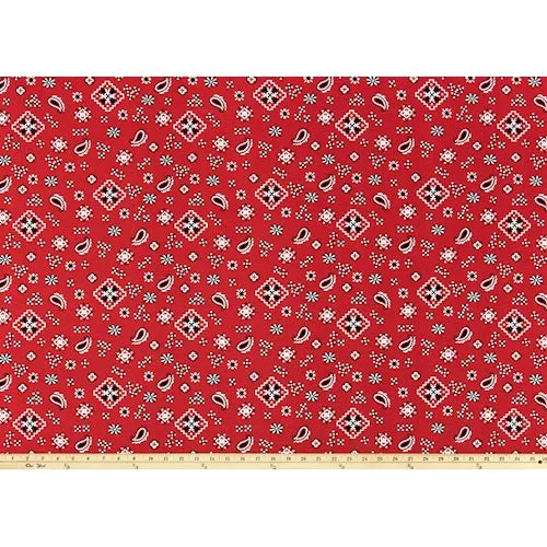 Bandana Red Black Fabric