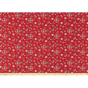 Bandana Red Black Fabric