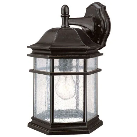 Barlow Outdoor 1-Light Wall Sconce in Winchester with Seedy Glass