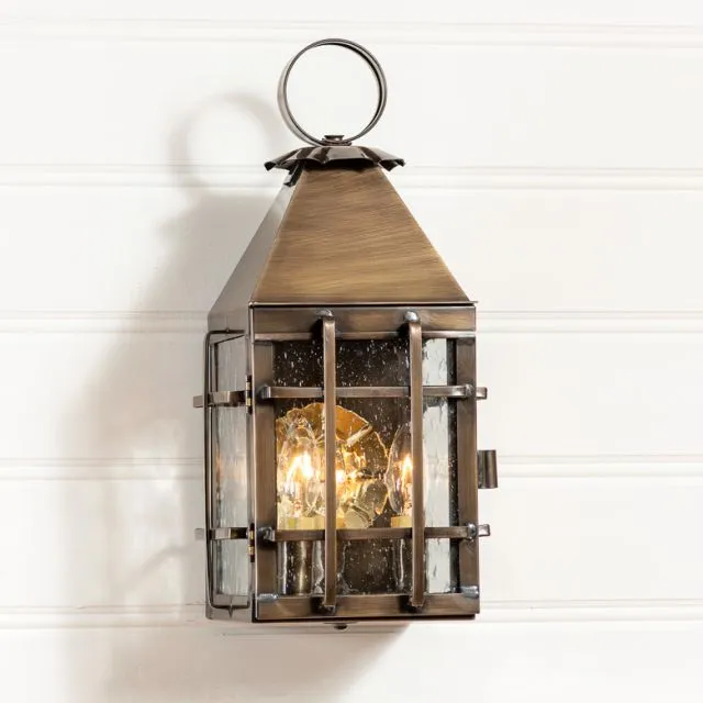 Barn Outdoor Wall Light in Solid Weathred Brass - 3 Light