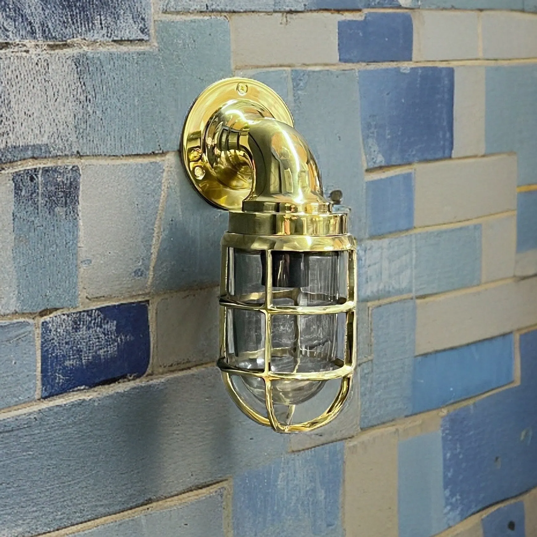 Beachamwell ~ Bulkhead Outdoor & Bathroom Wall Light | Solid Brass | 10.5 Inch