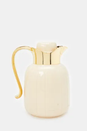 Beige Vacuum Flask With a Lid