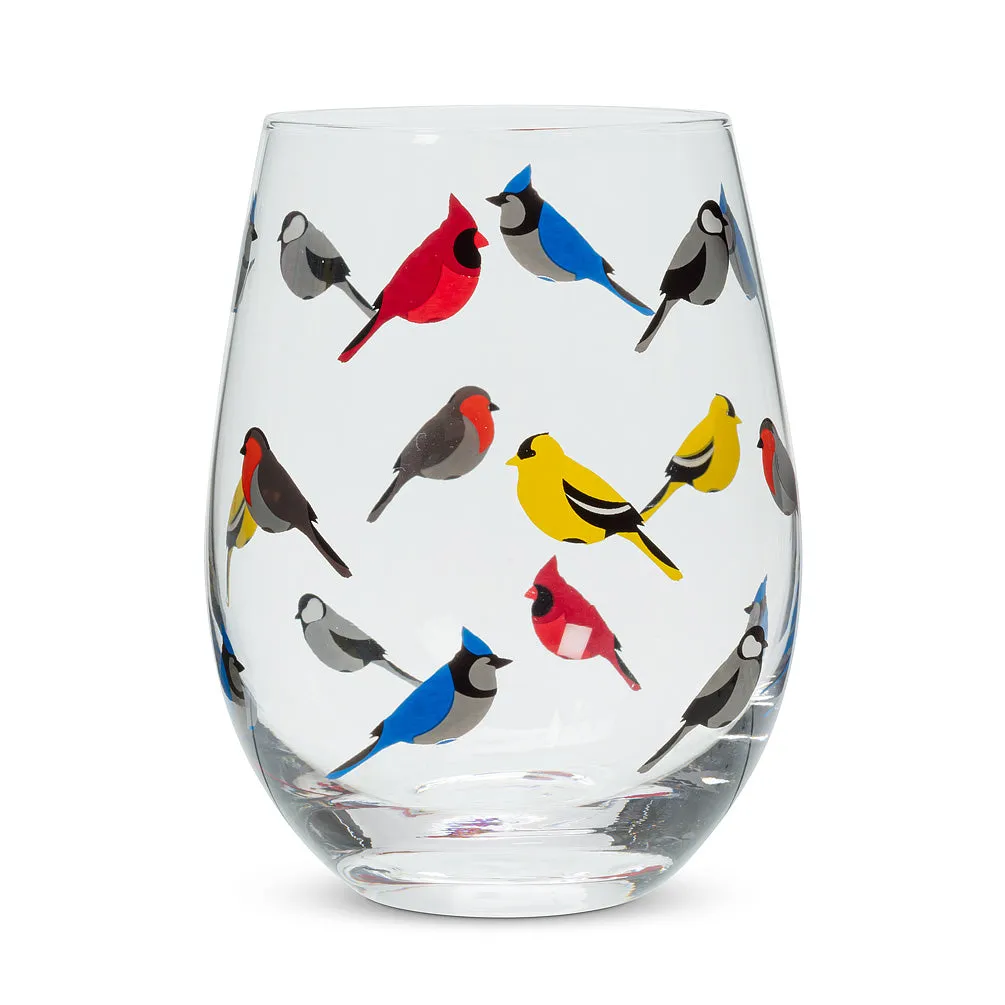 Birds Stemless Wine Glass 14OZ