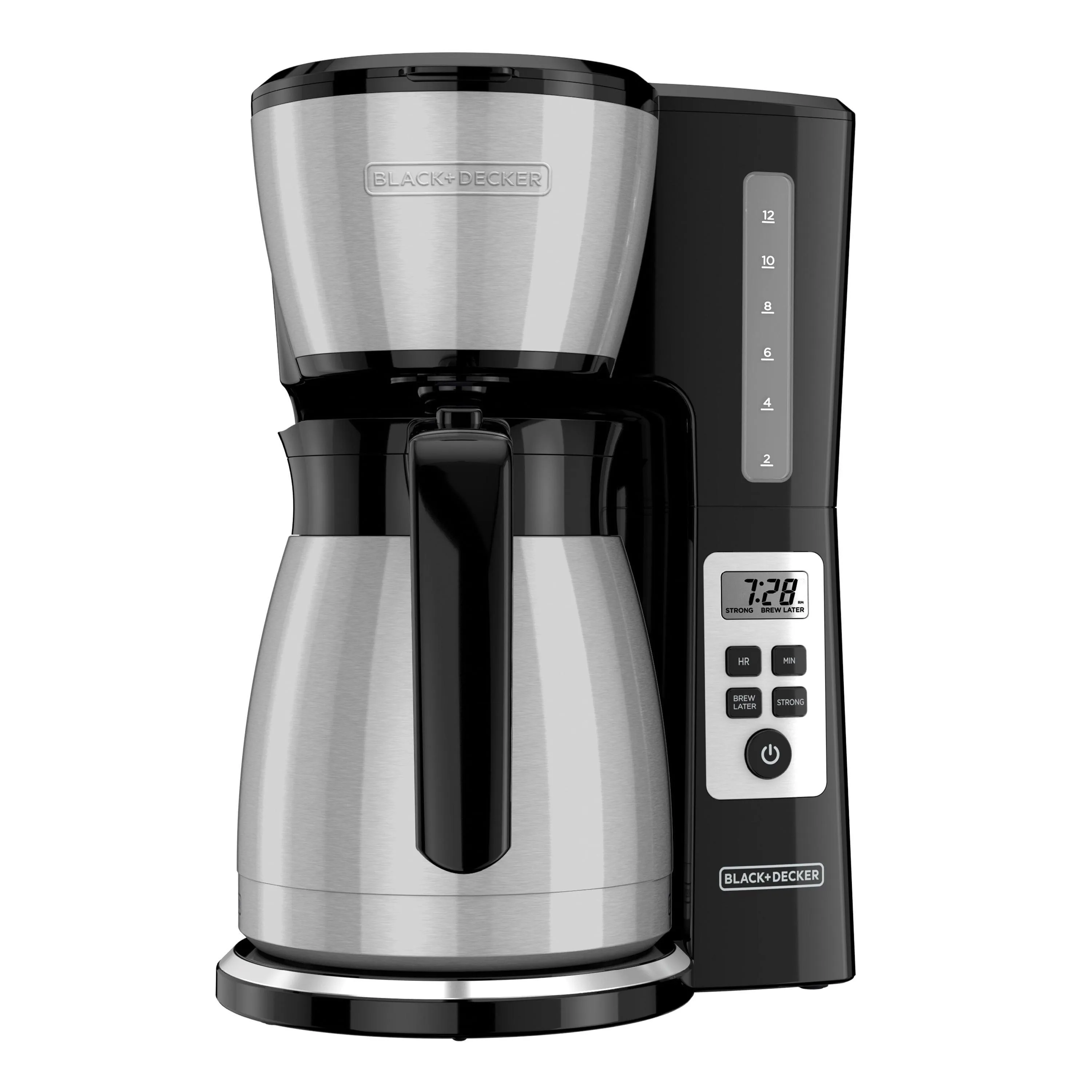 BLACK DECKER 12-Cup Thermal Programmable Coffeemaker CM2046S, Silver/Black