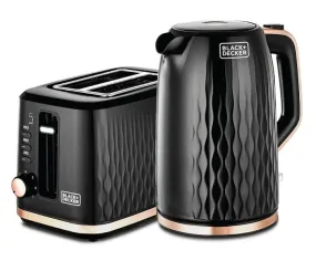 Black Decker 1.7 L Kettle   2 Slice Toaster Breakfast Set, MBF90