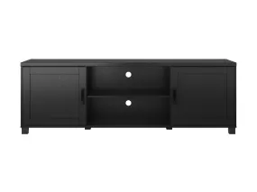 Black TV Stand with Doors, TVs up to 85"