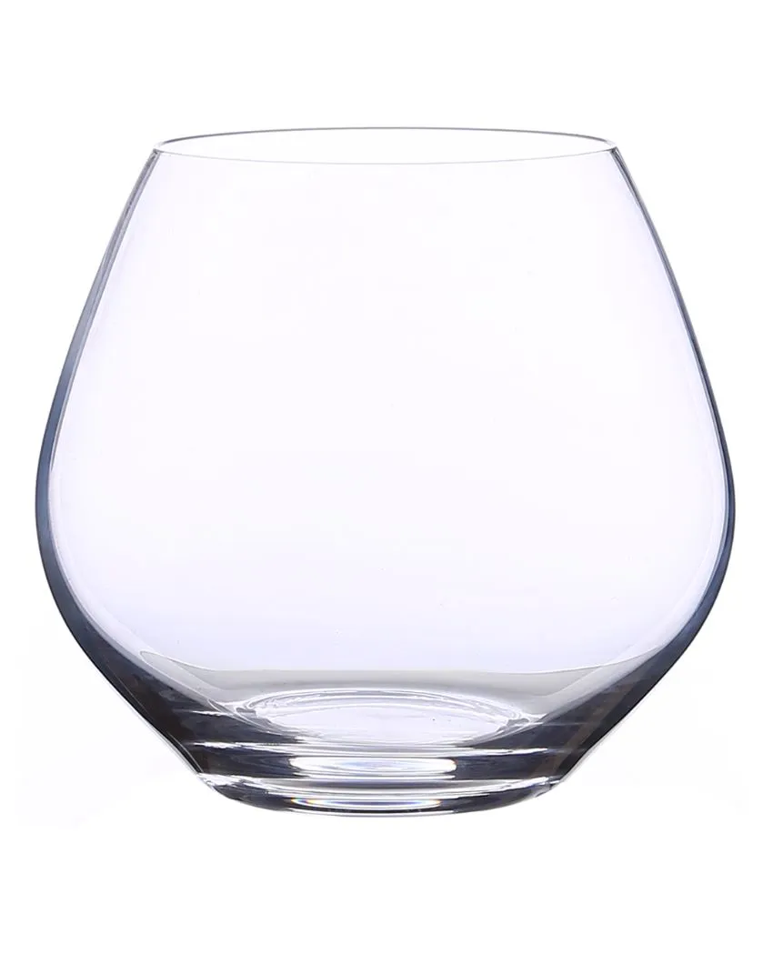 Bohemia Amoroso Stemless Clear Crystal Wine Glasses Lead Free Drinkware | 4 x 4 inches | 440ml