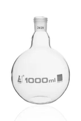 Boiling Flask with 24/29 Joint, 1000ml - Flat Bottom, Interchangeable Screw Thread Joint - Borosilicate Glass - Eisco Labs