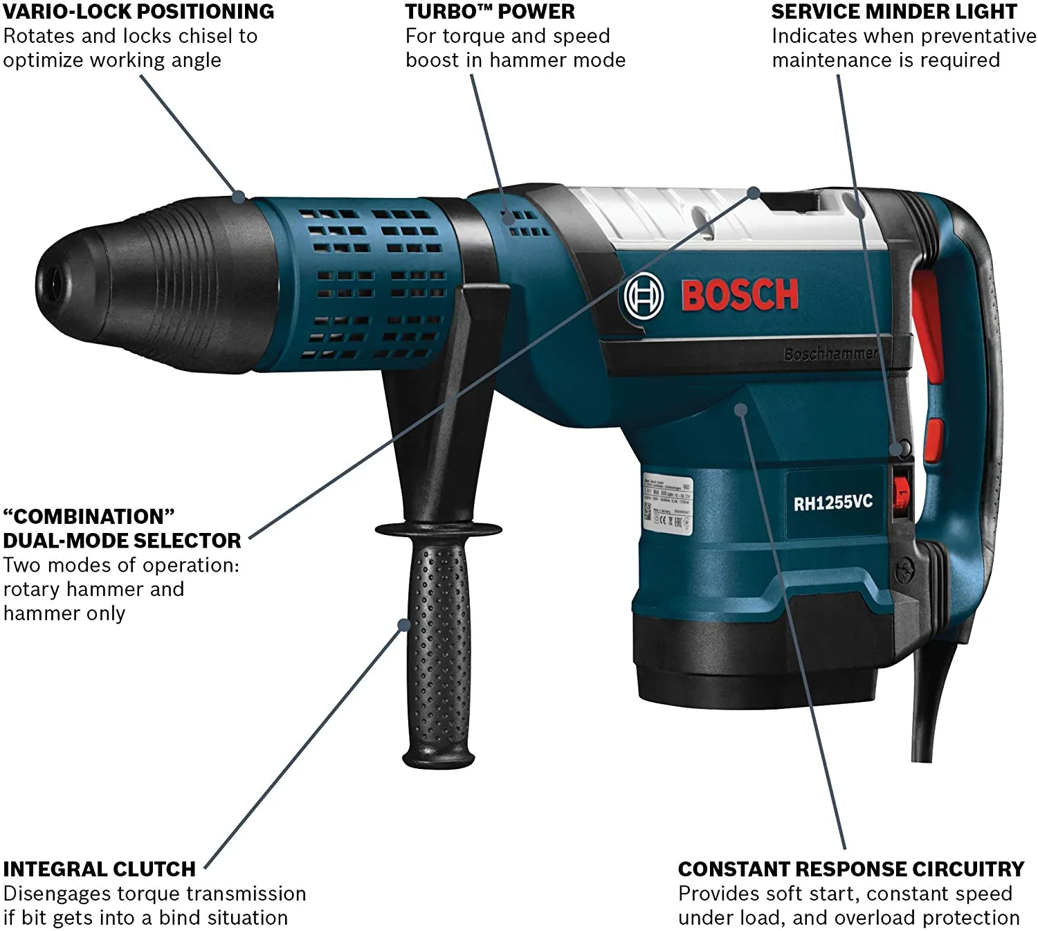 Bosch RH1255VC 2" SDS-Max Rotary Hammer