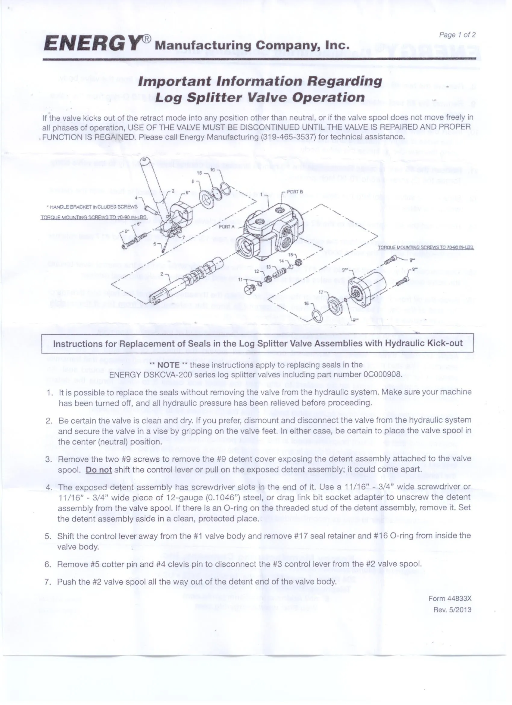 (BR004117SK) Energy Valve Seal Kit (S390423E0)