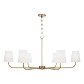 BRODY 6-LIGHT CHANDELIER, AGED BRASS