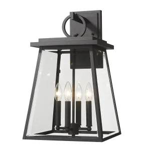 Broughton Four Light Outdoor Wall Sconce in Black