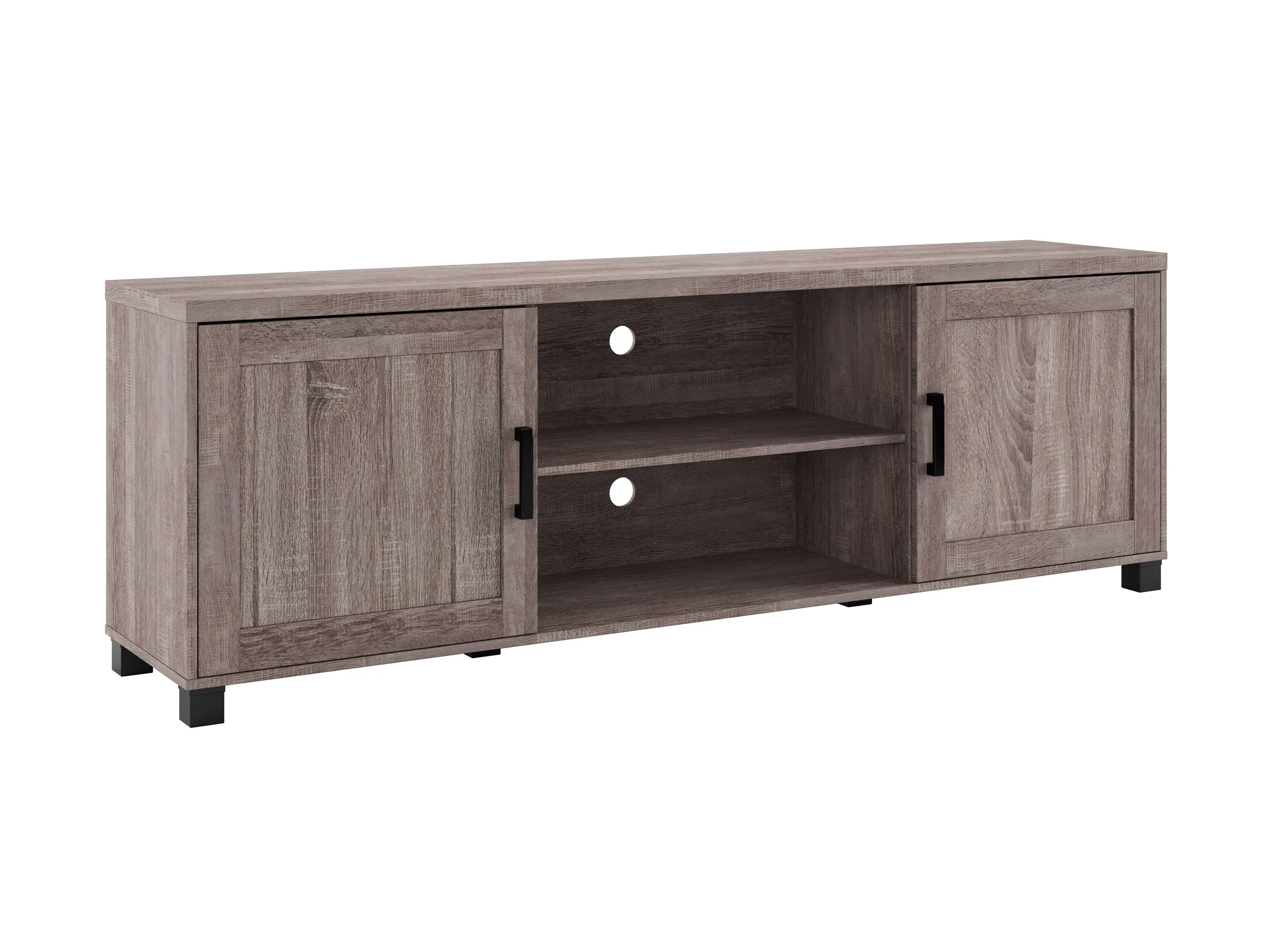 Brown TV Stand with Doors, TVs up to 85"