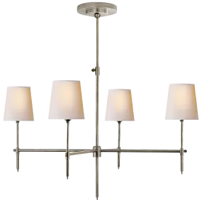 Bryant Large Chandelier in Antique Nickel with Natural Paper Shades