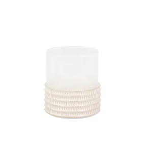 Ceramic /Glass 8" Pillar Holder, Stripe