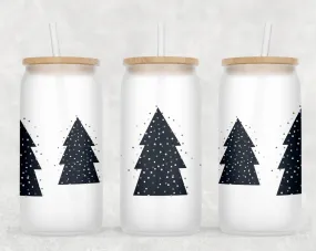 Christmas Celebration Glass Can Tumbler