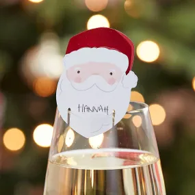 Christmas Santa Glass Decorations x 12