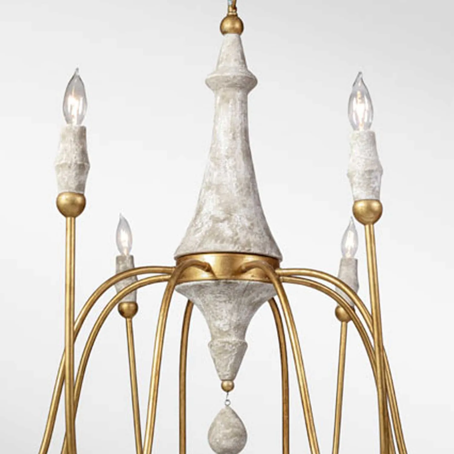 CLAY CHANDELIER, GOLD