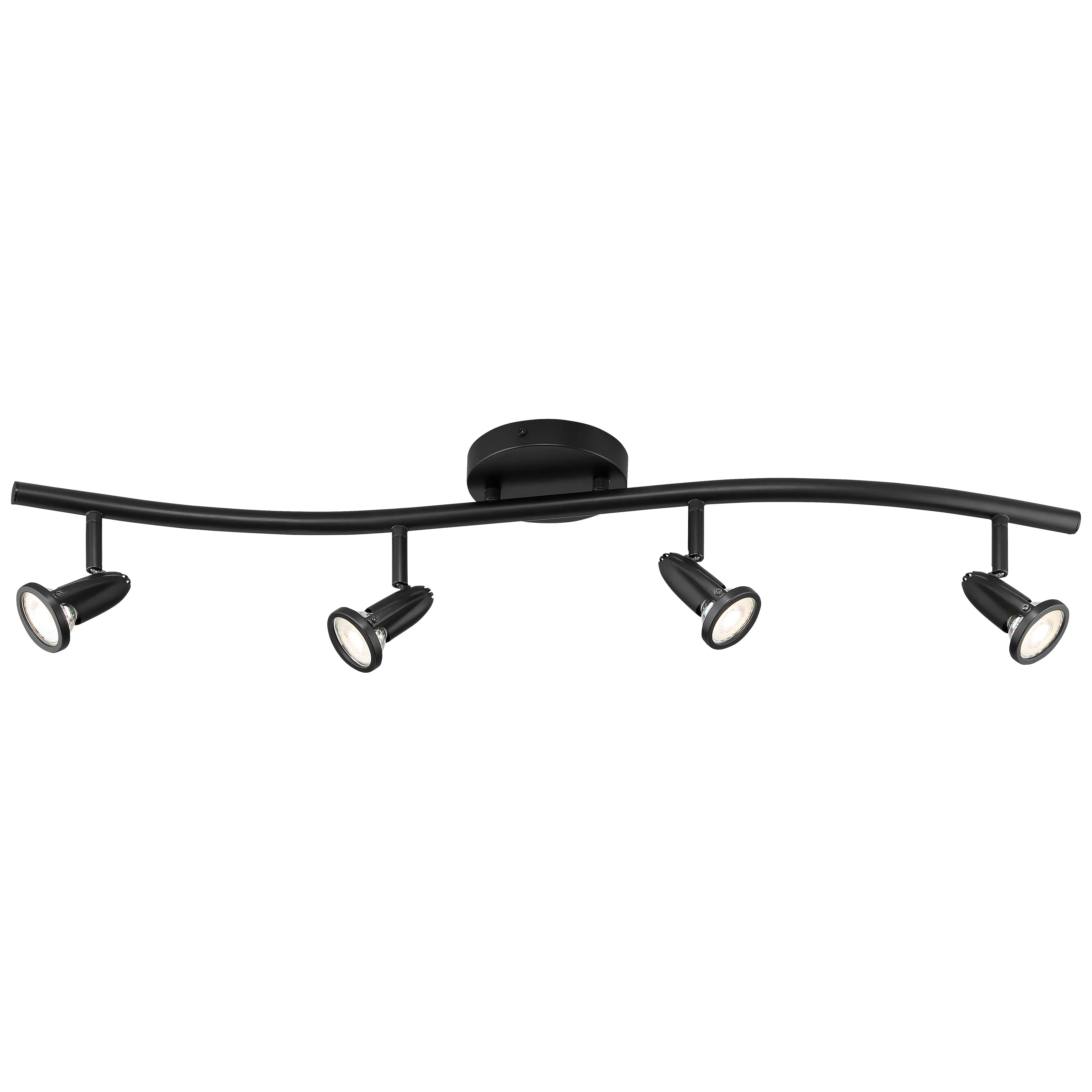 Cobra 4 Light Adjustable LED Track Light Fixture, Black