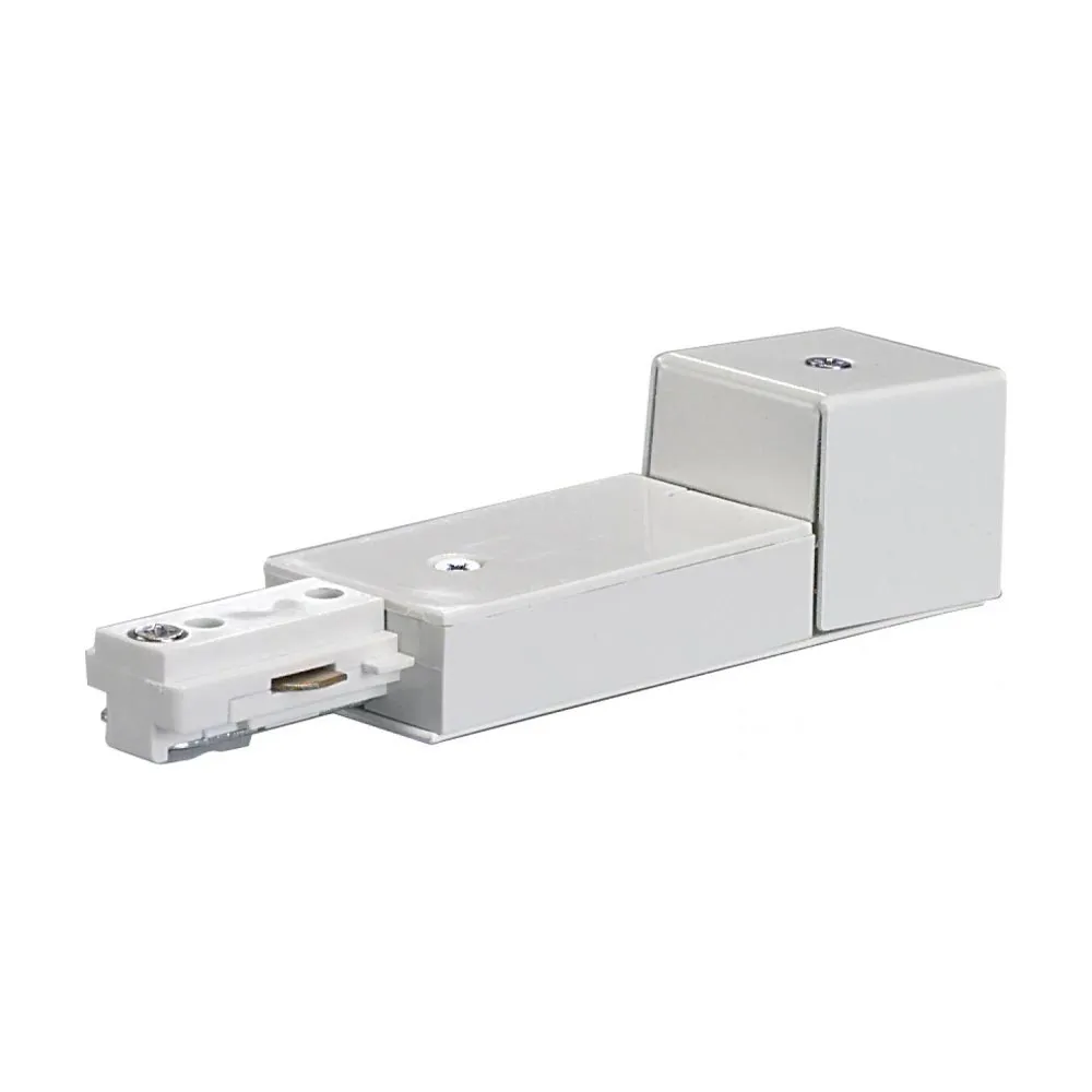 Conduit Live End Connector for Track Lighting White Finish