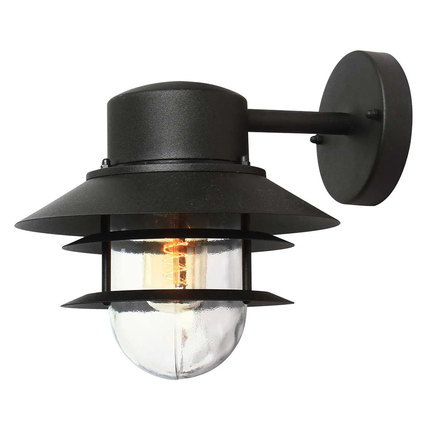 Copenhagen Outdoor Wall Light Silver, Black