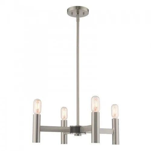 COPHENHAGEN 4 LIGHT MINI CHANDELIER, BRUSHED NICKEL