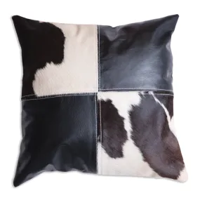 Cowhide & Leather Patch Throw Pillow