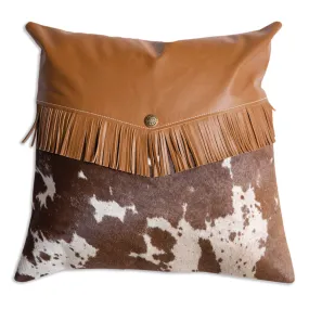 Cowhide & Tassels Throw Pillow