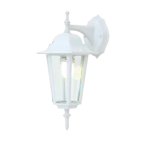 Crown White 6 Panel Down-Facing Outdoor Lantern