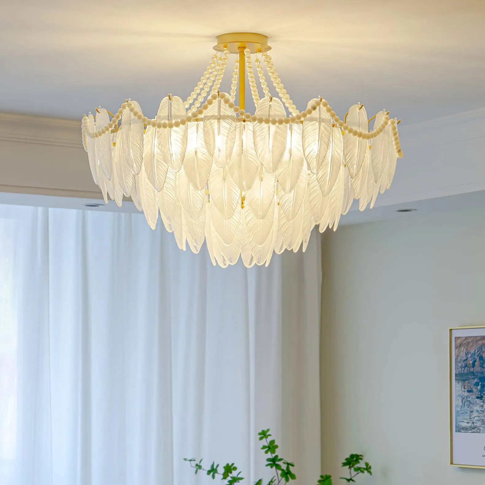 Crystal Feather Chandeliers