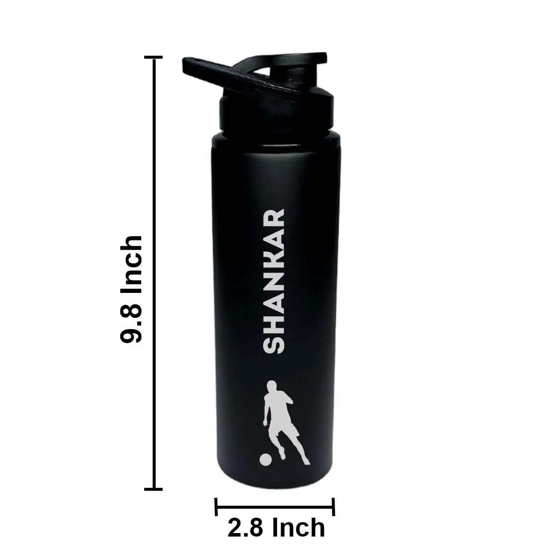 Custom Engraved Water Bottles Stainless Steel for Sports School - Football