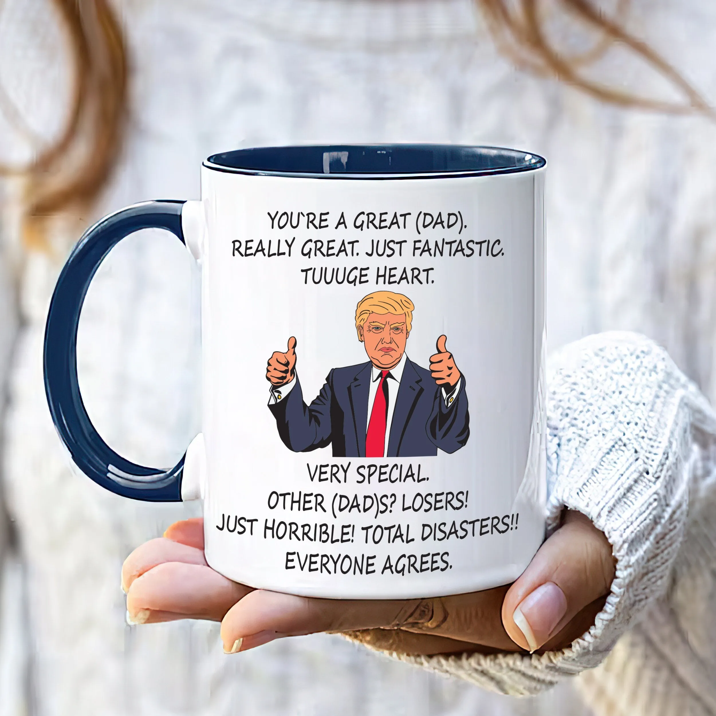 Customizable Funny Trump Coffee Mug - Laugh Every Morning with Funny Presidential Themed Gag Mug, Ideal Gift for Friends, Family & Coworkers