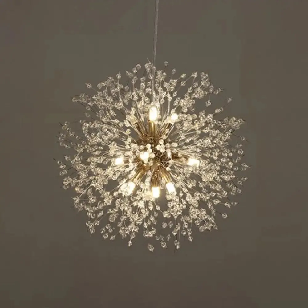 Dandelion Crystal Orb Ceiling Chandelier - Modern Light Fixture for Living Room