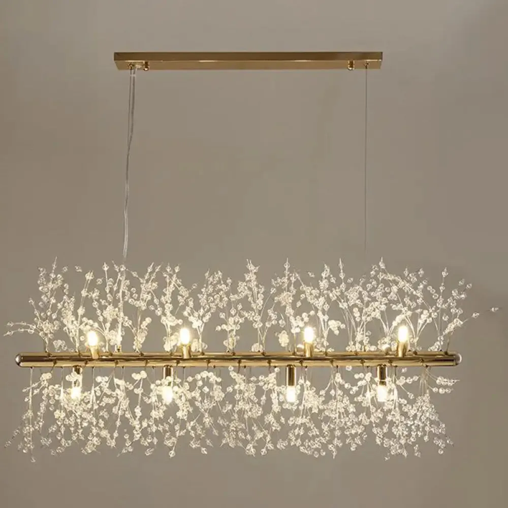 Dandelion Crystal Orb Ceiling Chandelier - Modern Light Fixture for Living Room