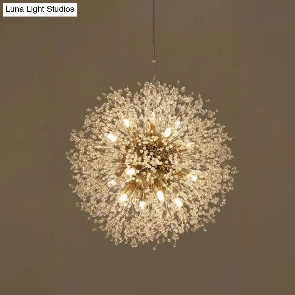 Dandelion Crystal Orb Ceiling Chandelier - Modern Light Fixture for Living Room